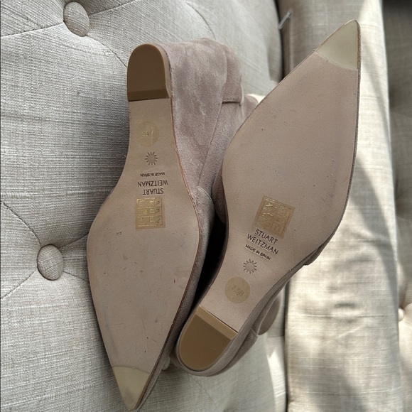Stuart Weitzman Tan (Cashmere) Suede Wedge Boots Sz 7.5 US - Picture 11 of 13